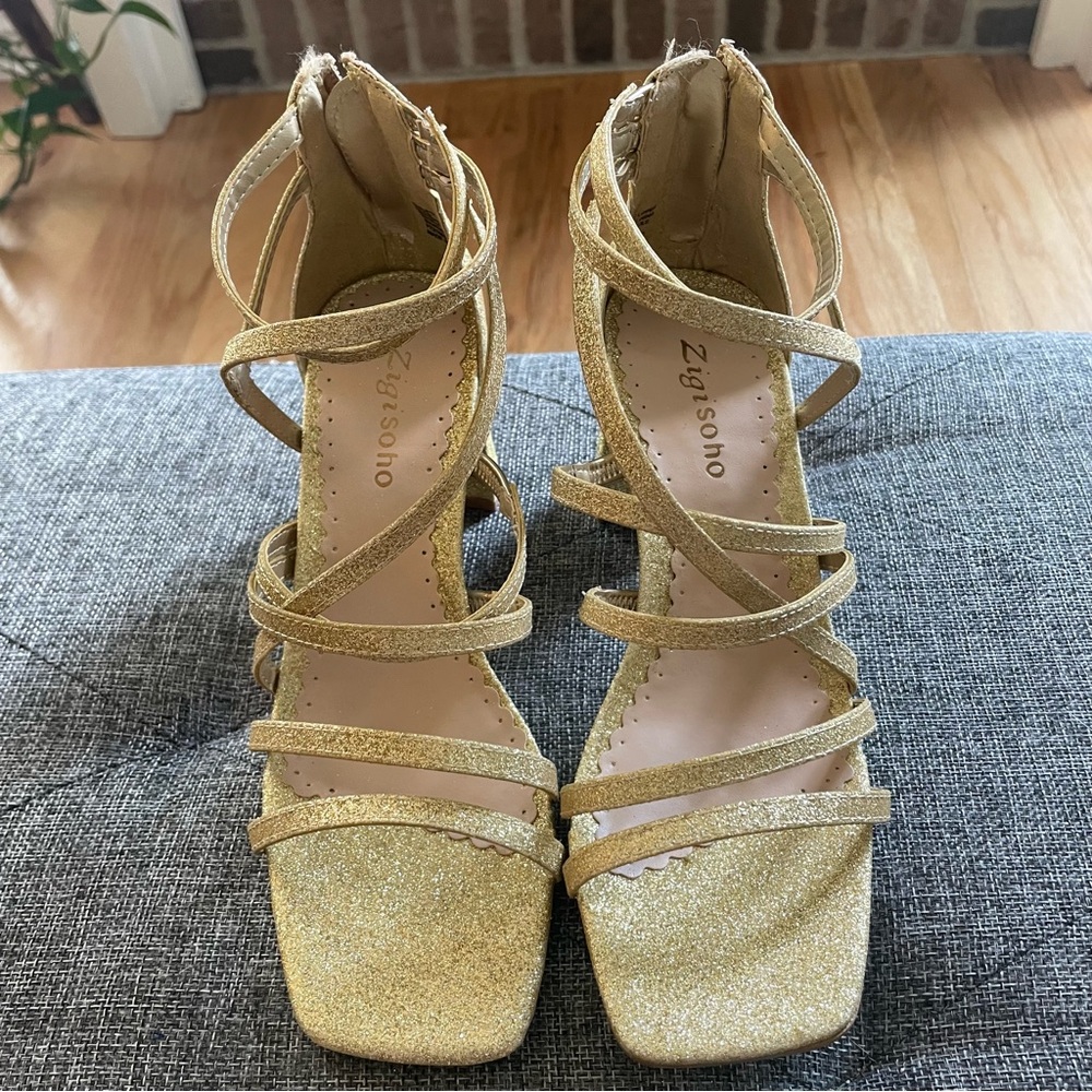 Zigi Soho EMILA Gold Strappy Heels